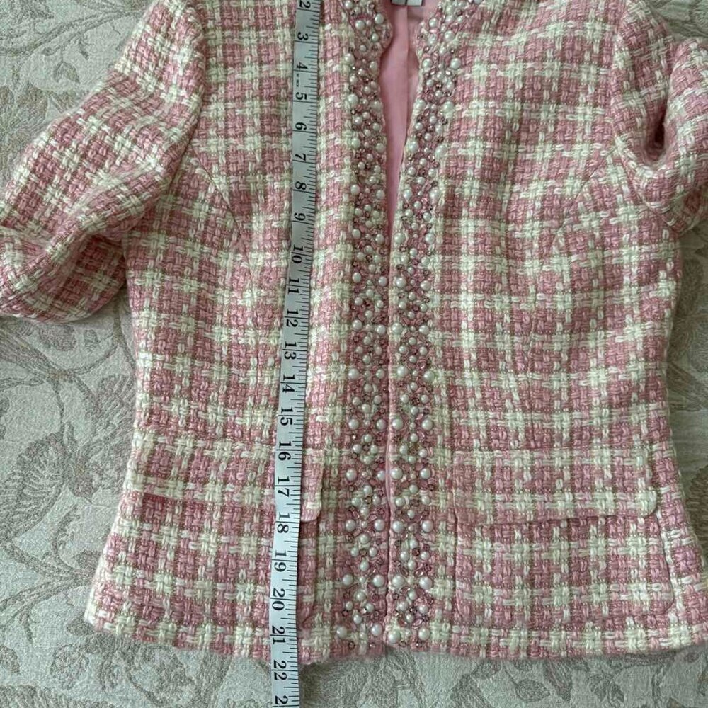 I.C.E. Vintage Chanel-style tweed jacket Barbie vibes size 4 - Picture 7 of 11